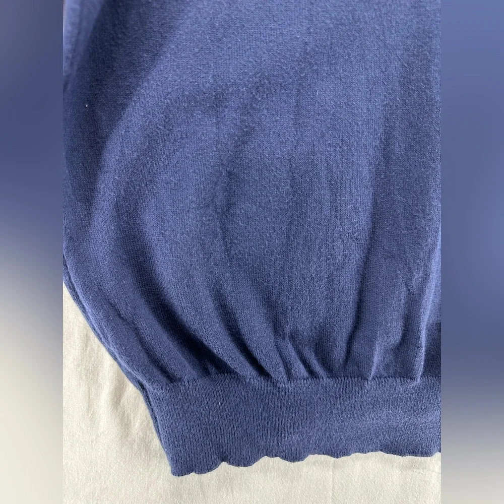 Clubhouse Collection‎ Masters 1/4 Zip Sweater Cashmere Blend Navy Mens Size M